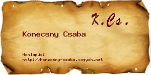 Konecsny Csaba névjegykártya